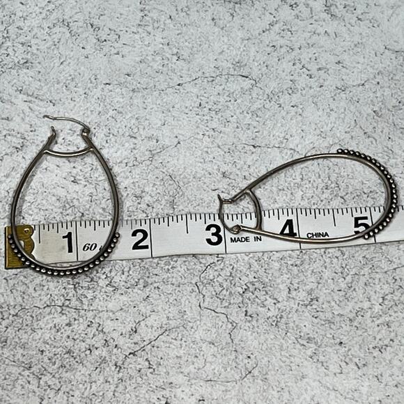 Satya Sterling 925 Embrace Simplicity Large Hoop Drop Earrings - Picture 5 of 6